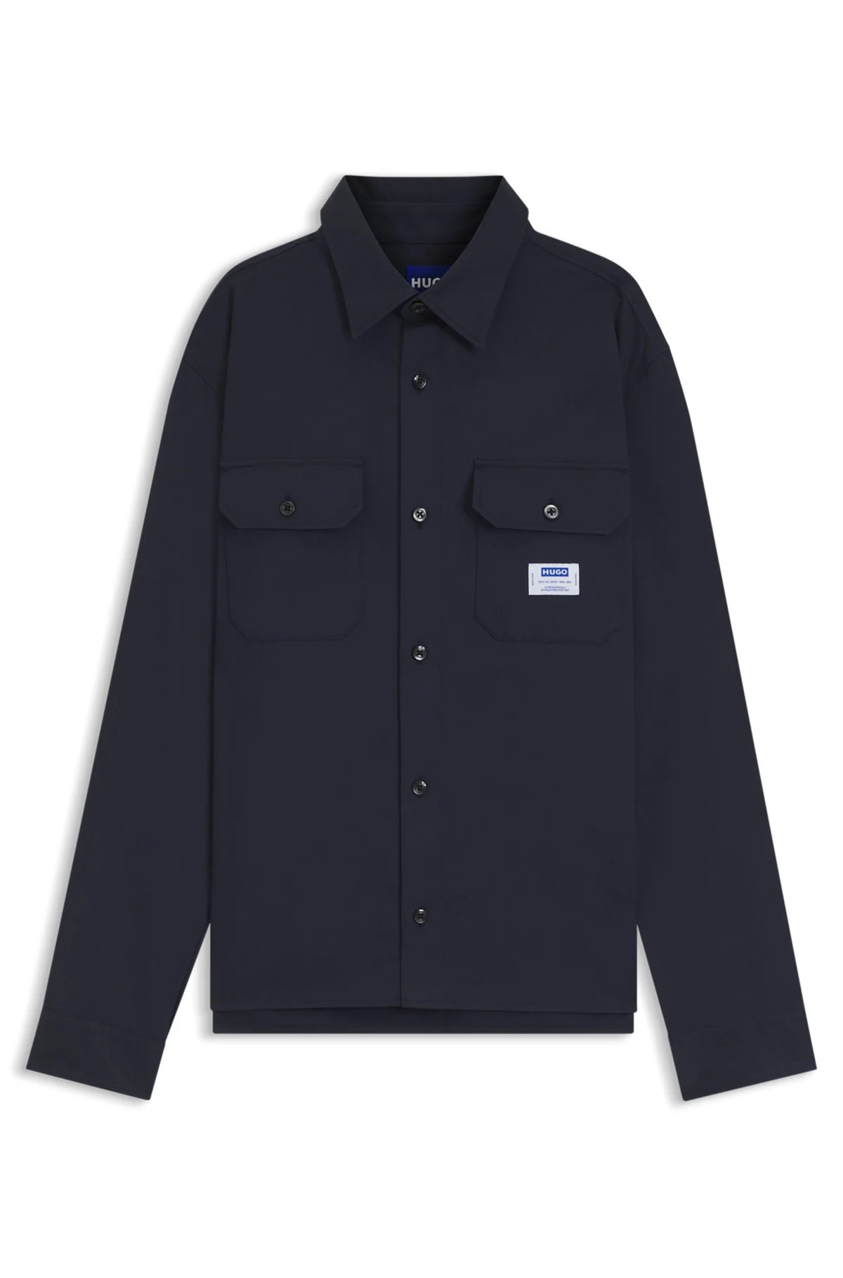 COTTON-TWILL SHIRT WITH LOGO LABEL - 1