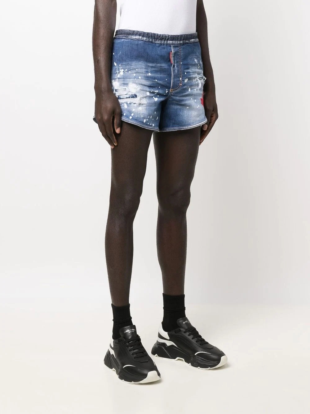 Maple logo ripped denim shorts - 3