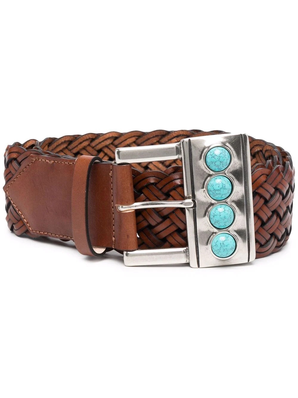 woven leather belt - 1