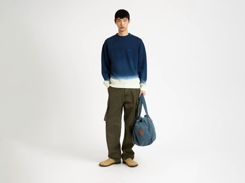 MENS DIP DYE SWEATSHIRT IN NAVY & ECRU 3