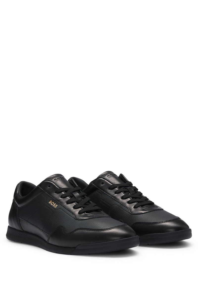 FAUX-LEATHER TRAINERS WITH GOLD-TONE BRANDING 2