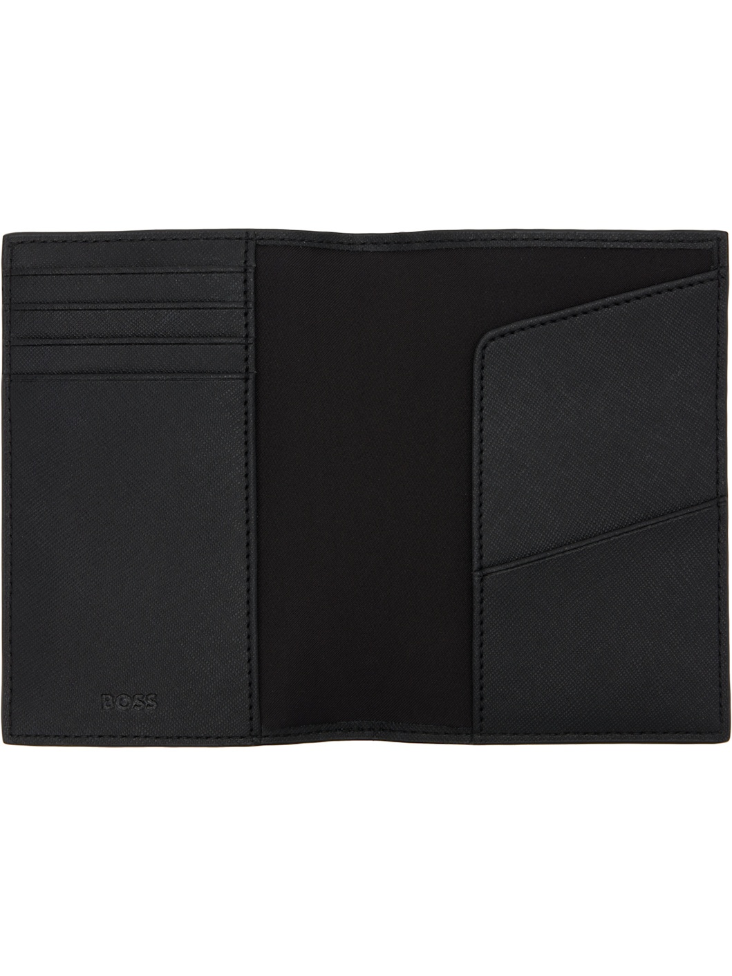 Black Embossed-Logo Passport Holder - 3
