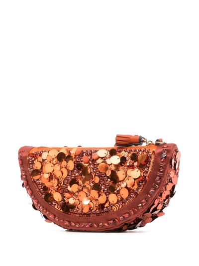 Anya Hindmarch sequin-embellished clutch bag outlook