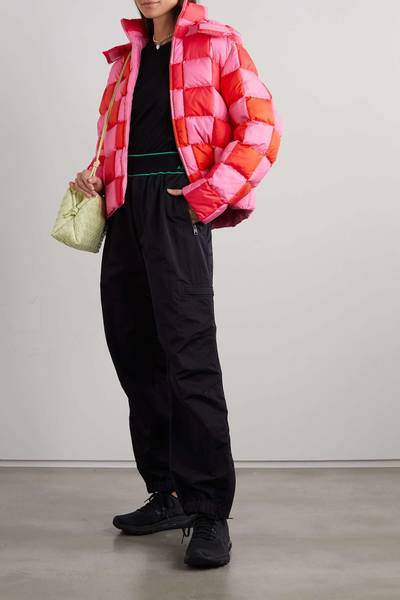 ERL Hooded quilted padded checked shell jacket outlook