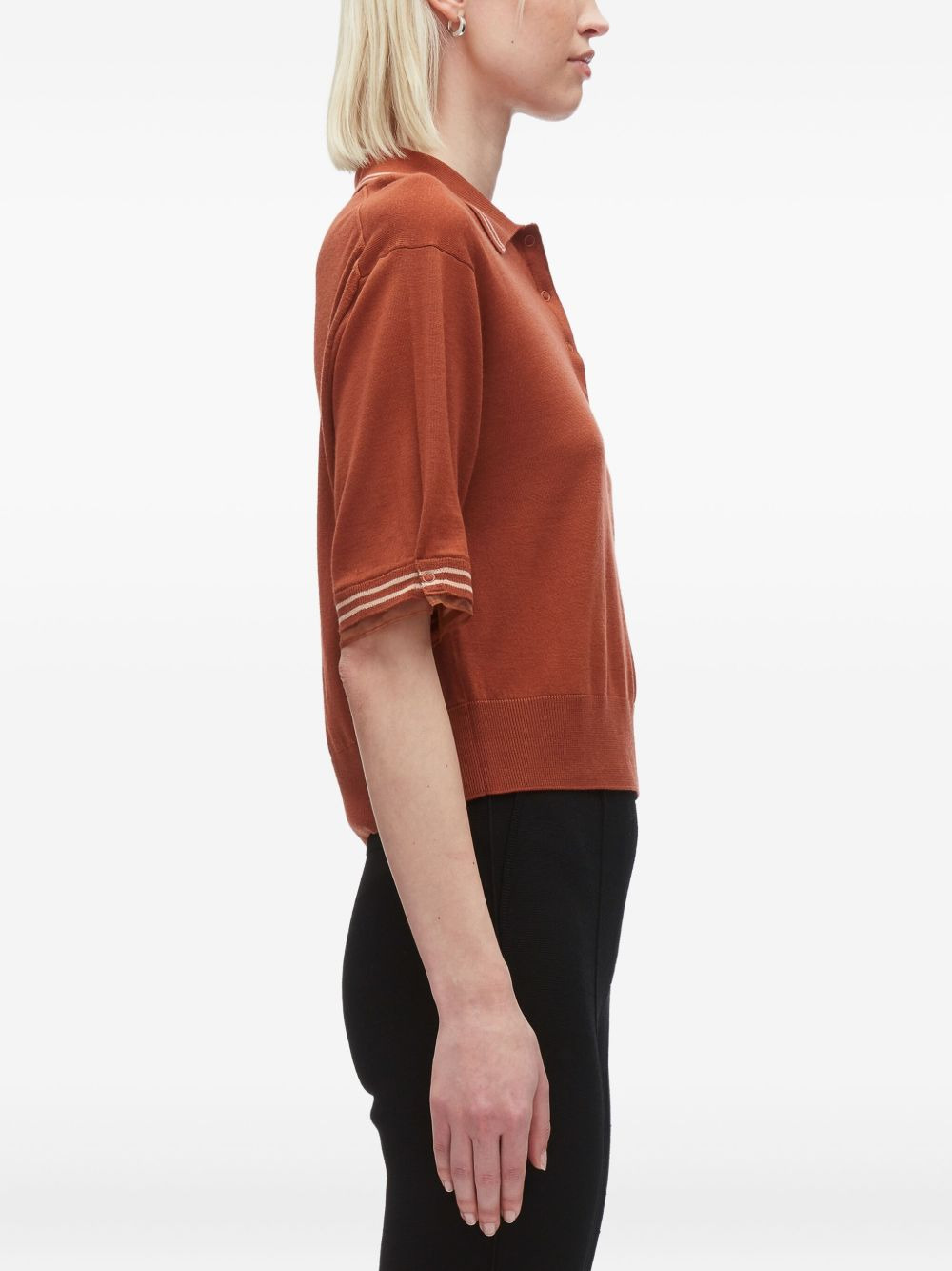 short-sleeve wool polo shirt - 5