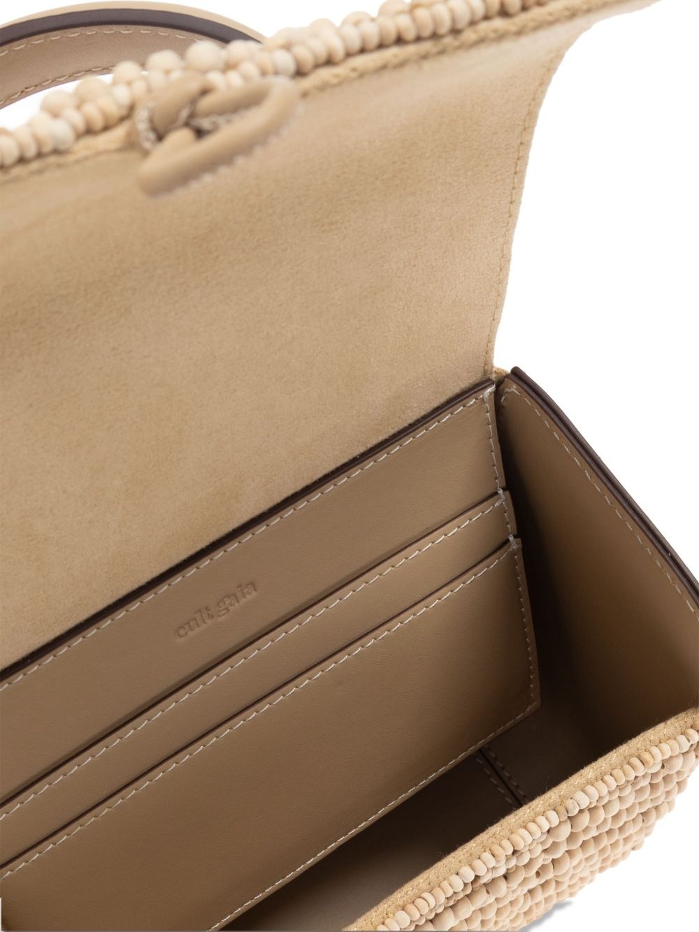 wood-bead embellished tote bag - 5