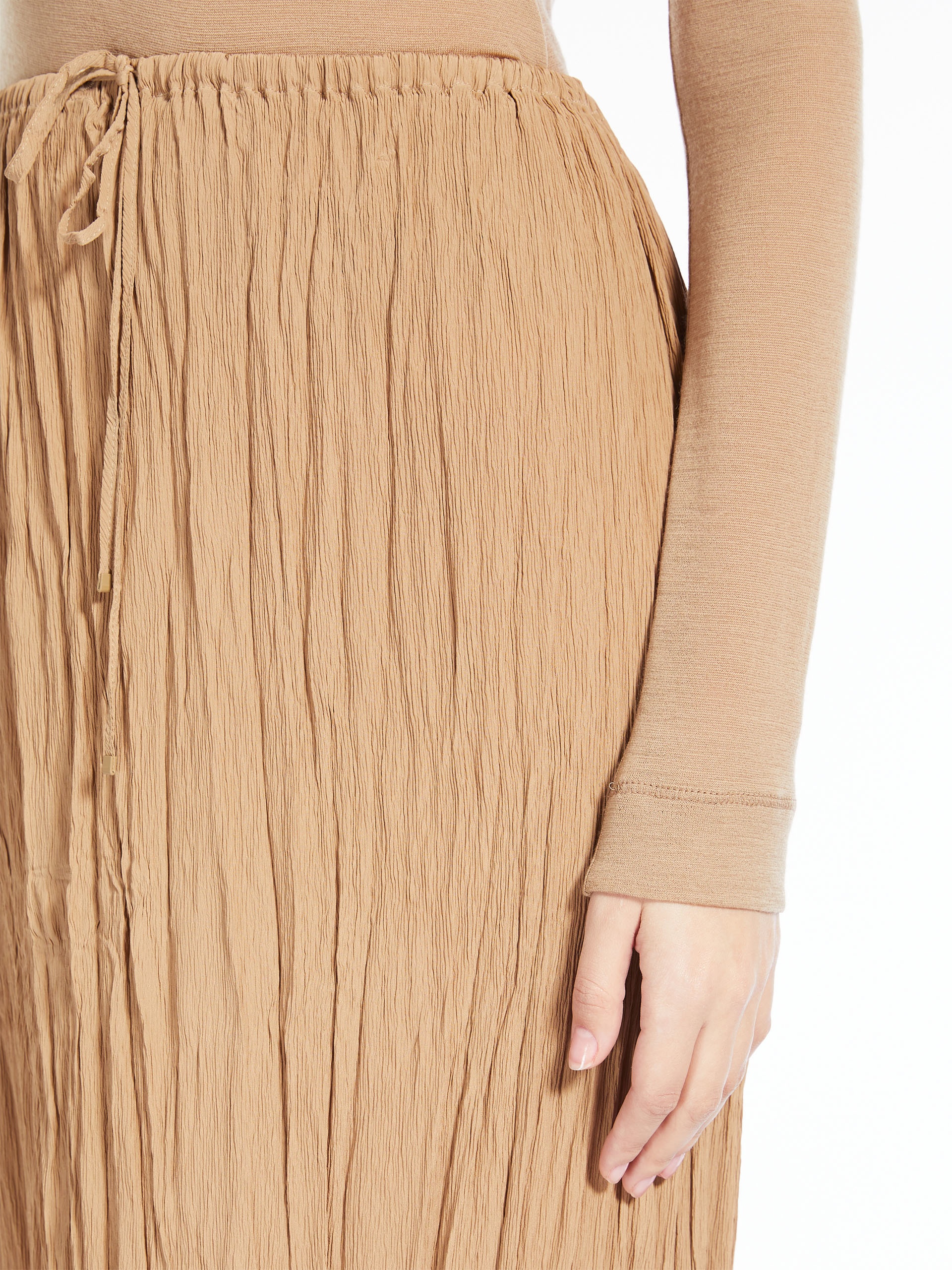 RICERCA Long crepon skirt - 5