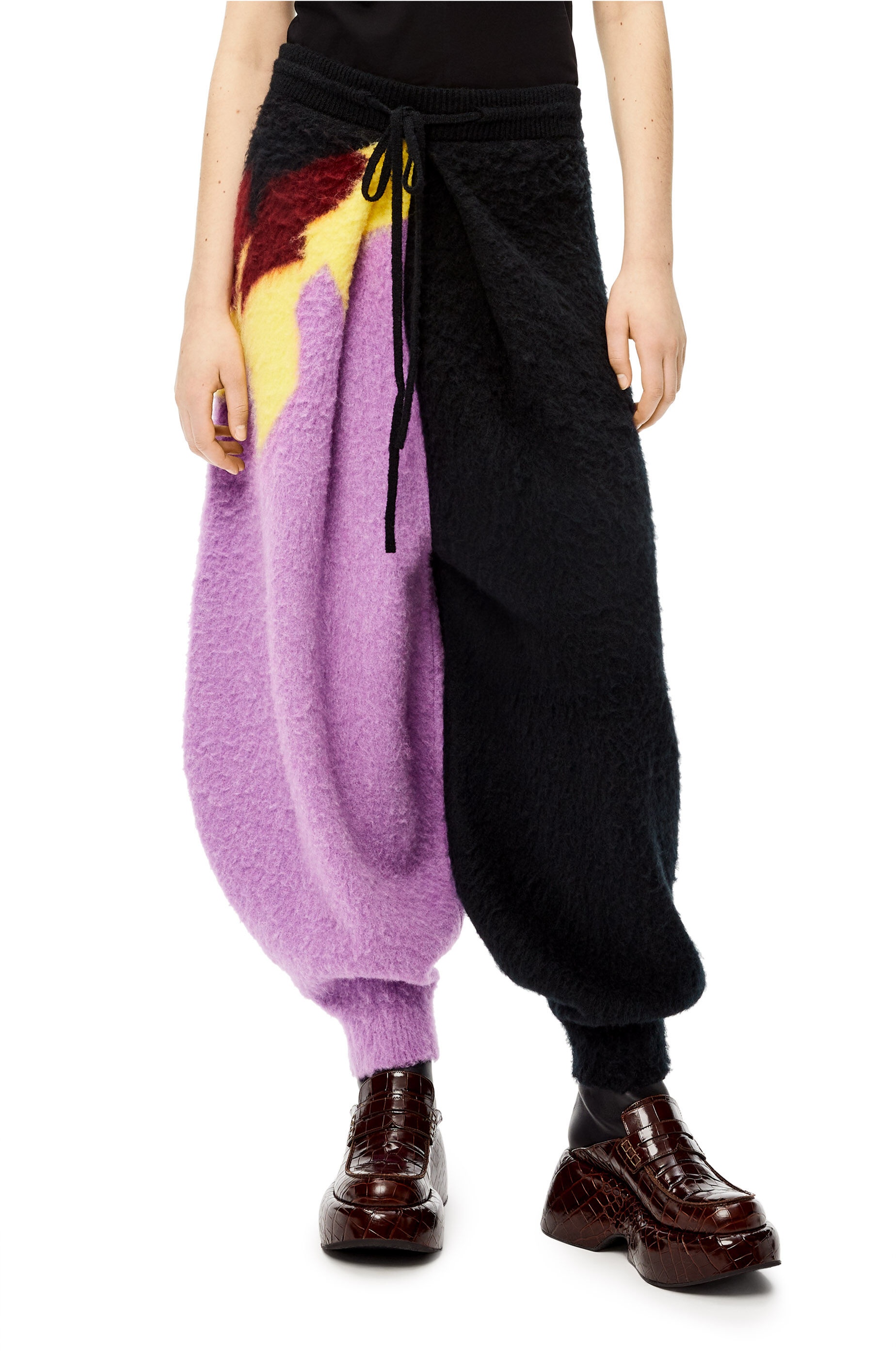 Intarsia balloon trousers in wool - 3