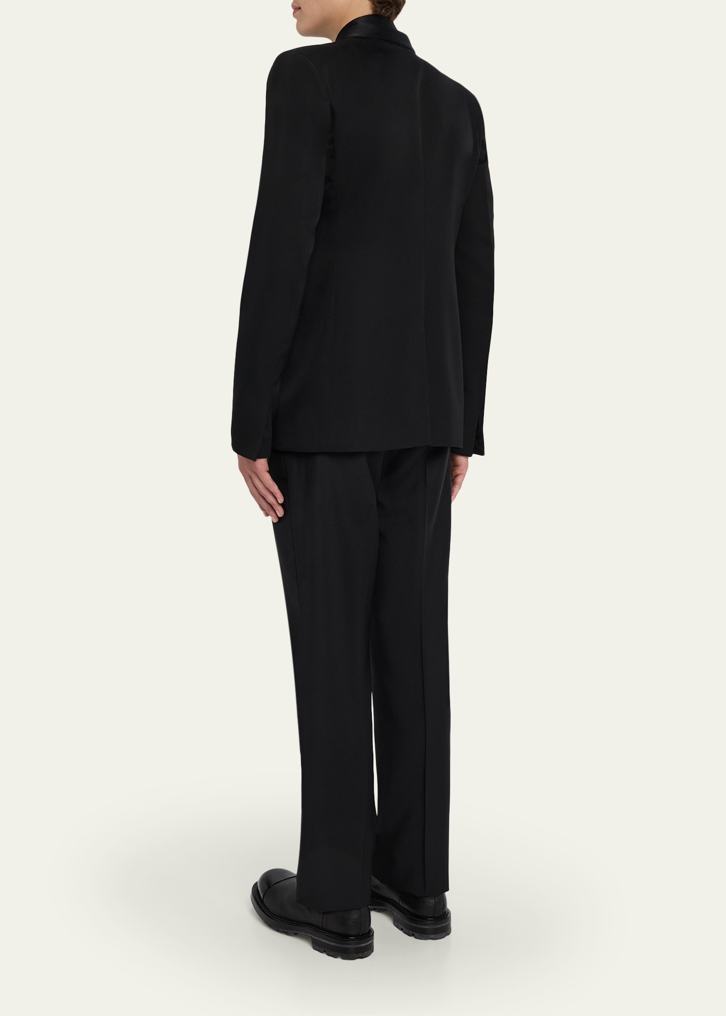 Men's Wool and Mohair Classic Fit Formal Trousers - 3