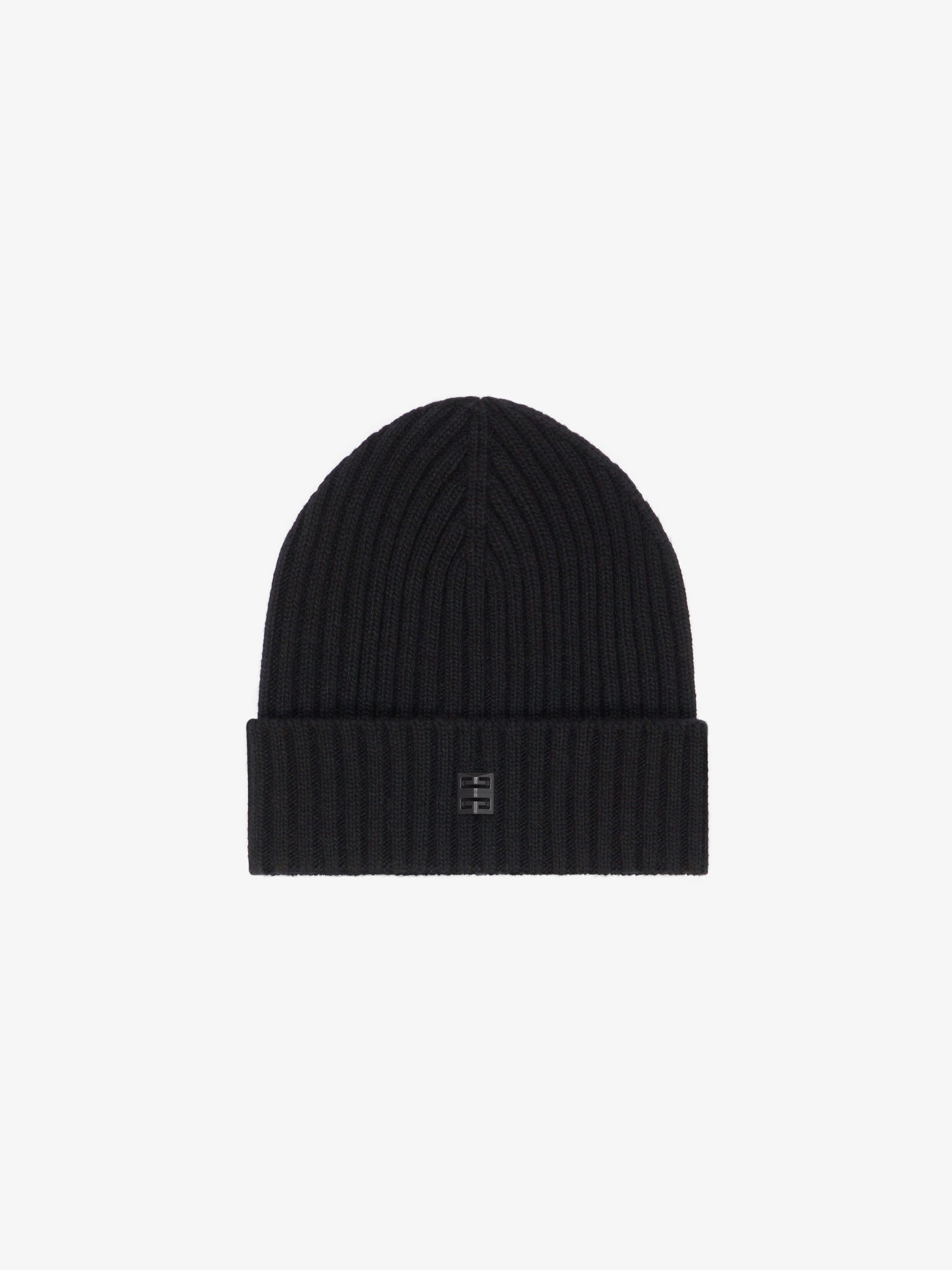RIBBED BEANIE IN WOOL AND CASHMERE - 1