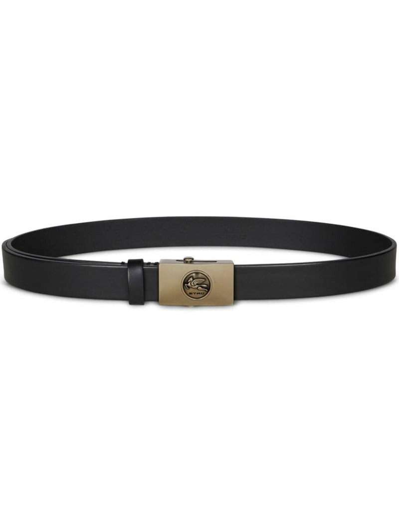 Pegaso-engraved leather belt 1