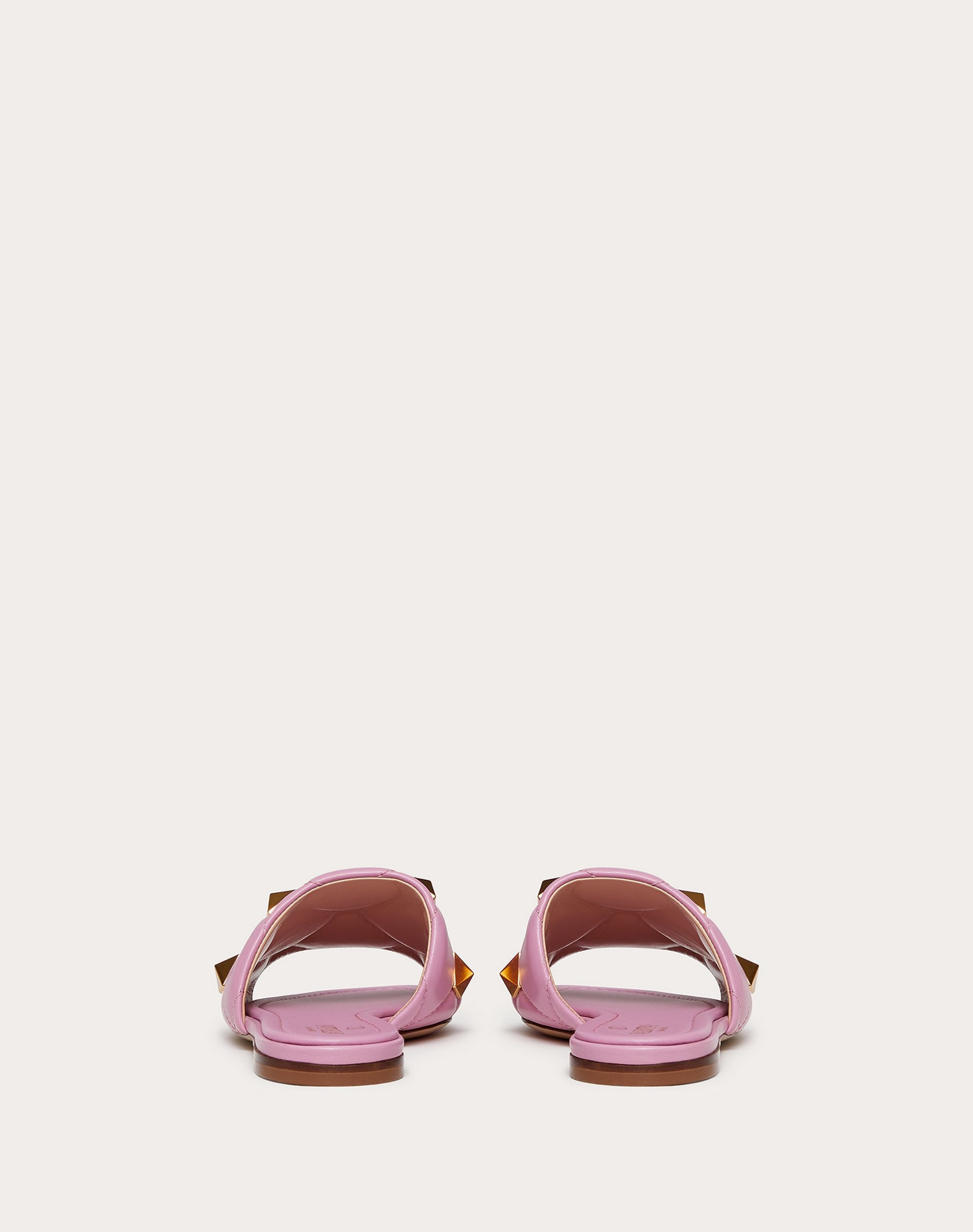 ROMAN STUD FLAT SLIDE SANDAL IN QUILTED NAPPA - 3