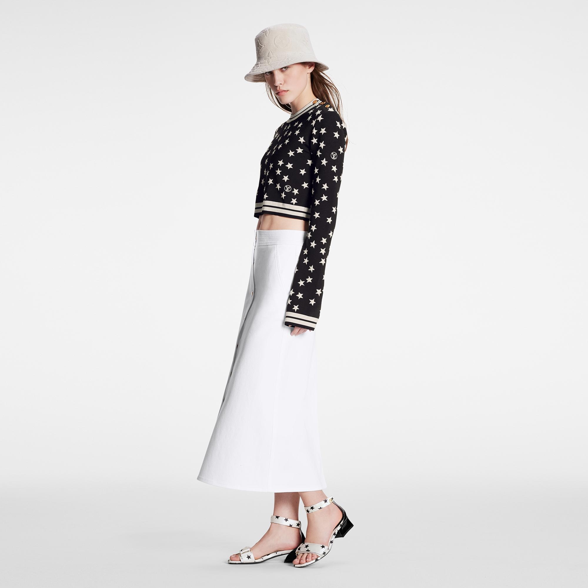 Cotton Gabardine Button Down Midi Skirt - 2