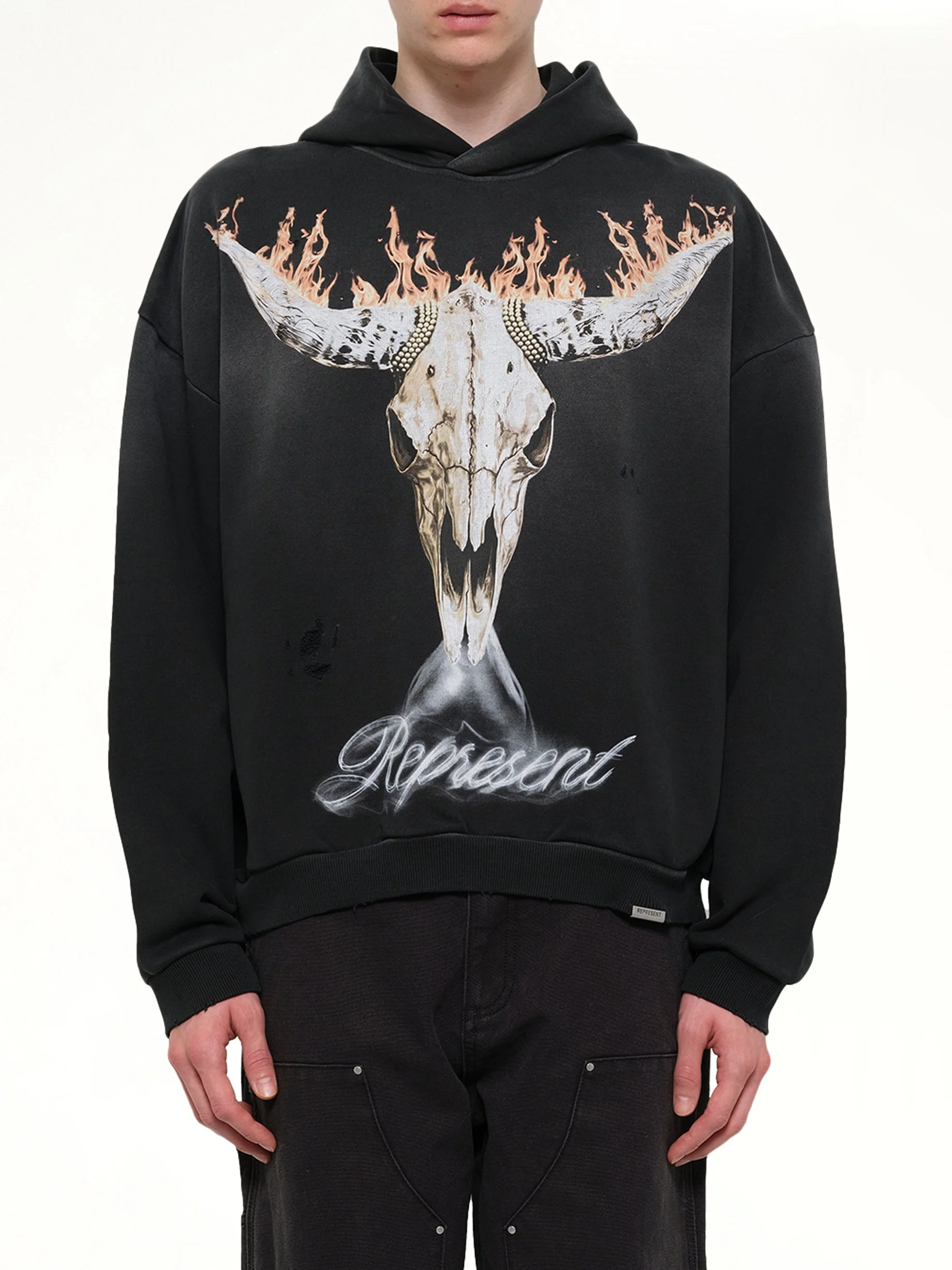 British Cowboys Hoodie in Stained Black - 1