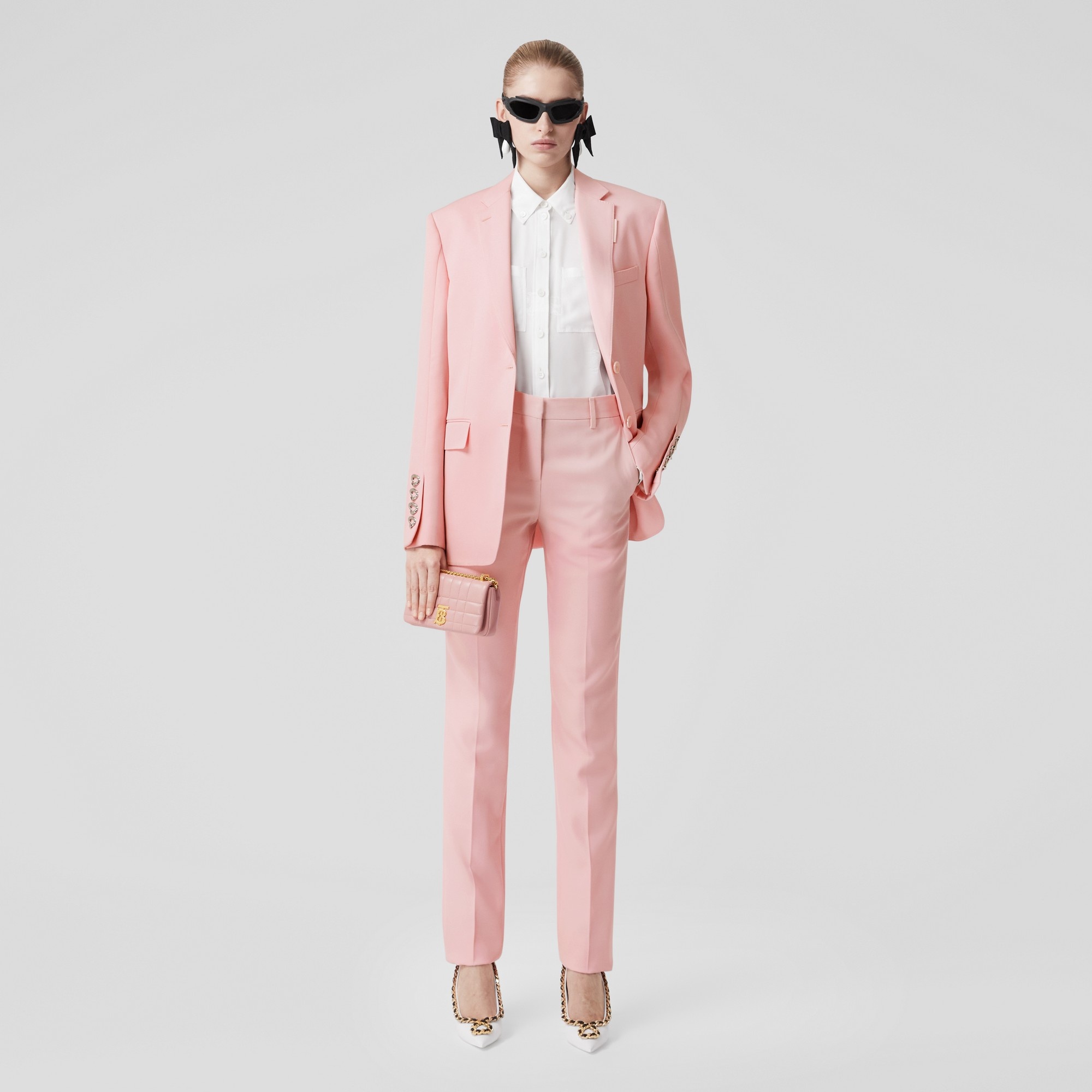 Burberry Grain De Poudre Wool Tailored Trousers | REVERSIBLE
