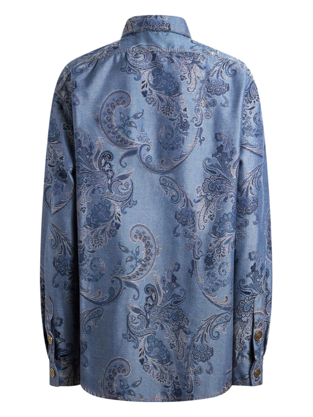 jacquard denim overshirt - 6