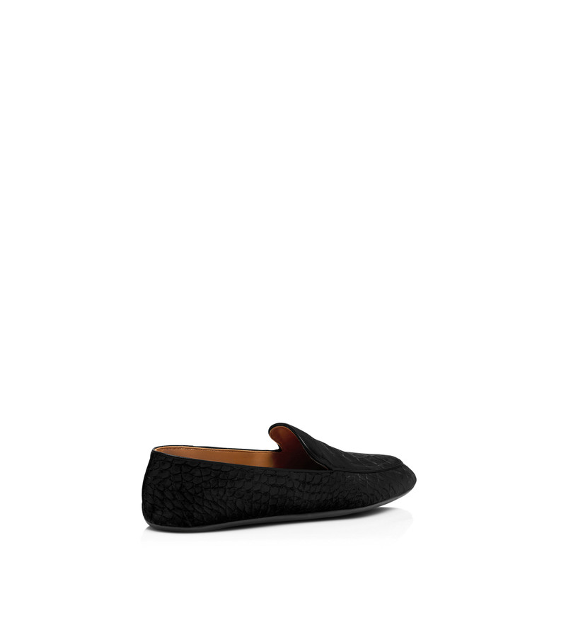 STAMPED CROC VELVET SLIPPERS 3