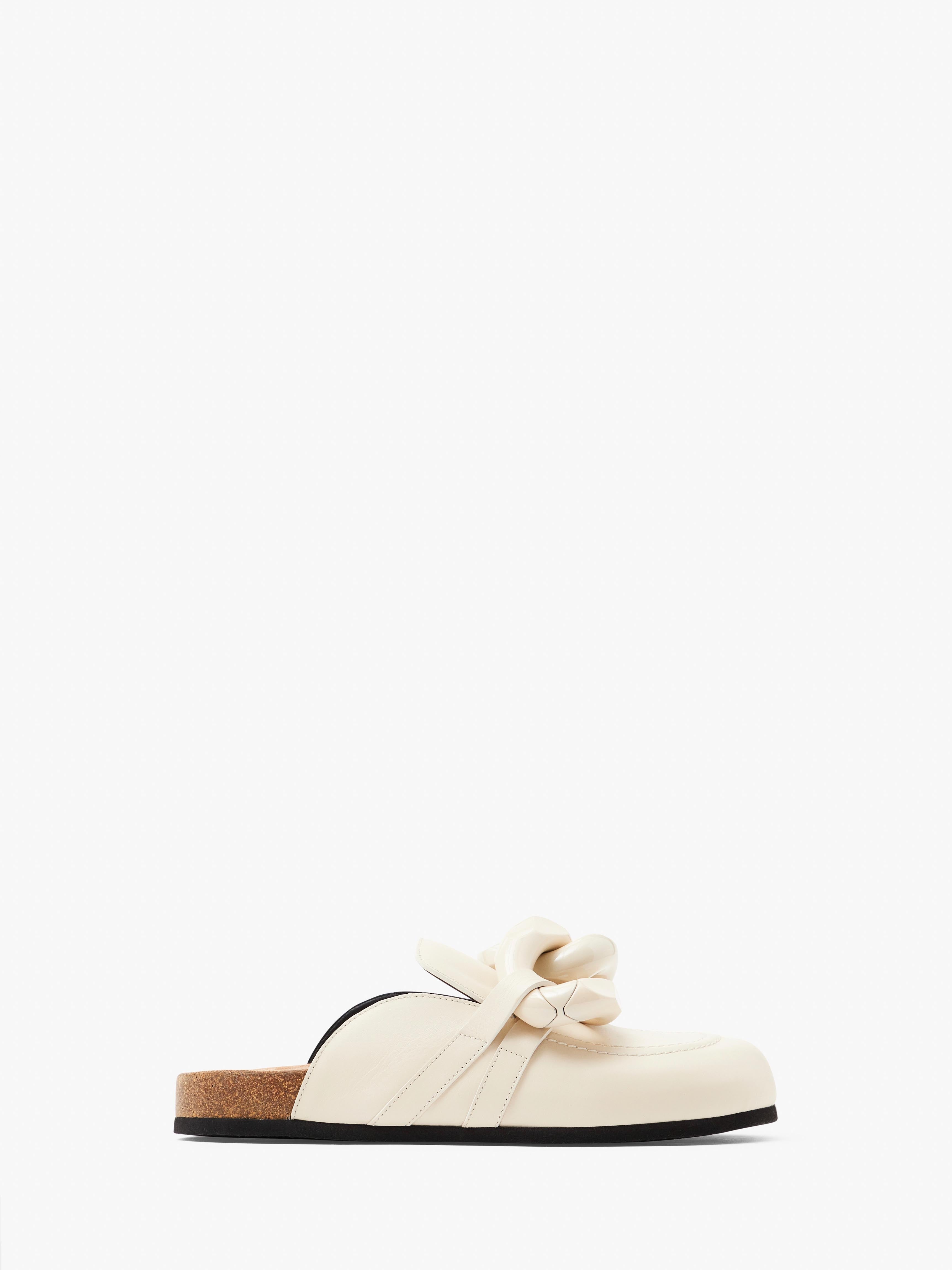 CHAIN LOAFER LEATHER MULES - 1