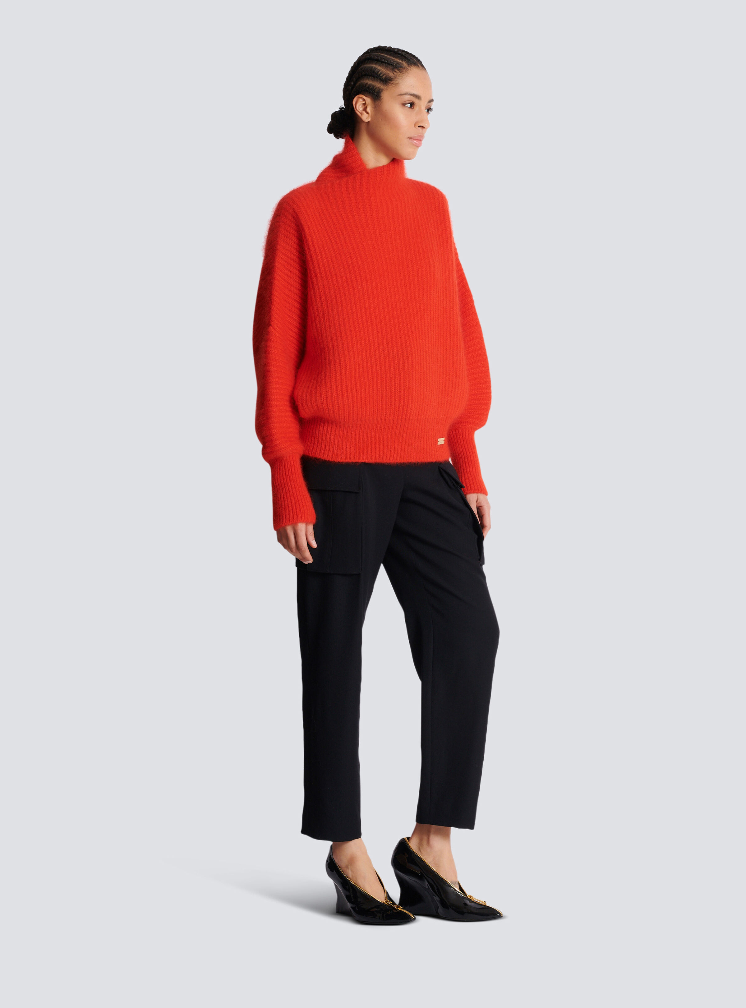 Mohair knit jumper with collar detail - 3