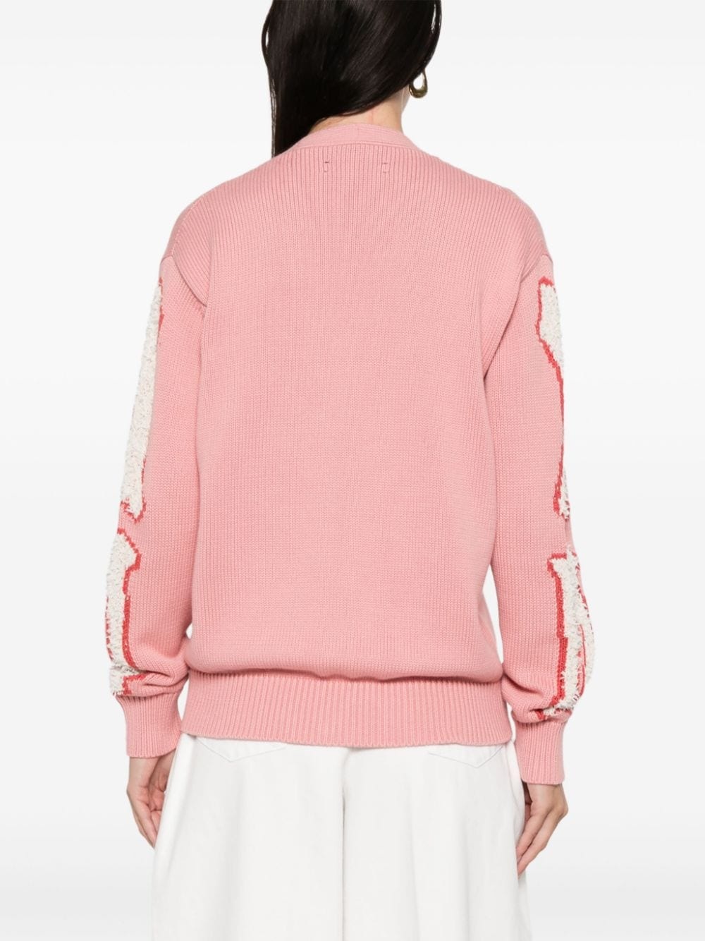 Bone appliqué cardigan - 4