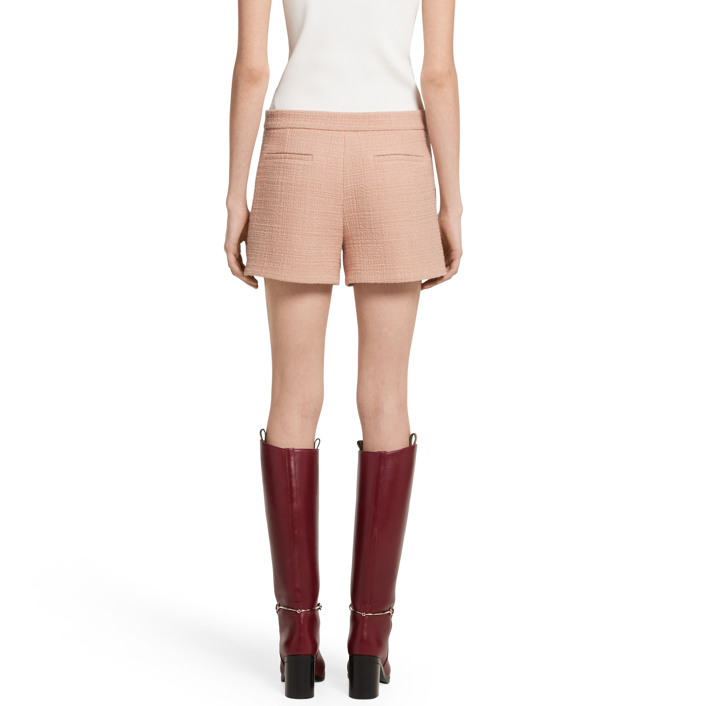 Textured wool tweed shorts - 4