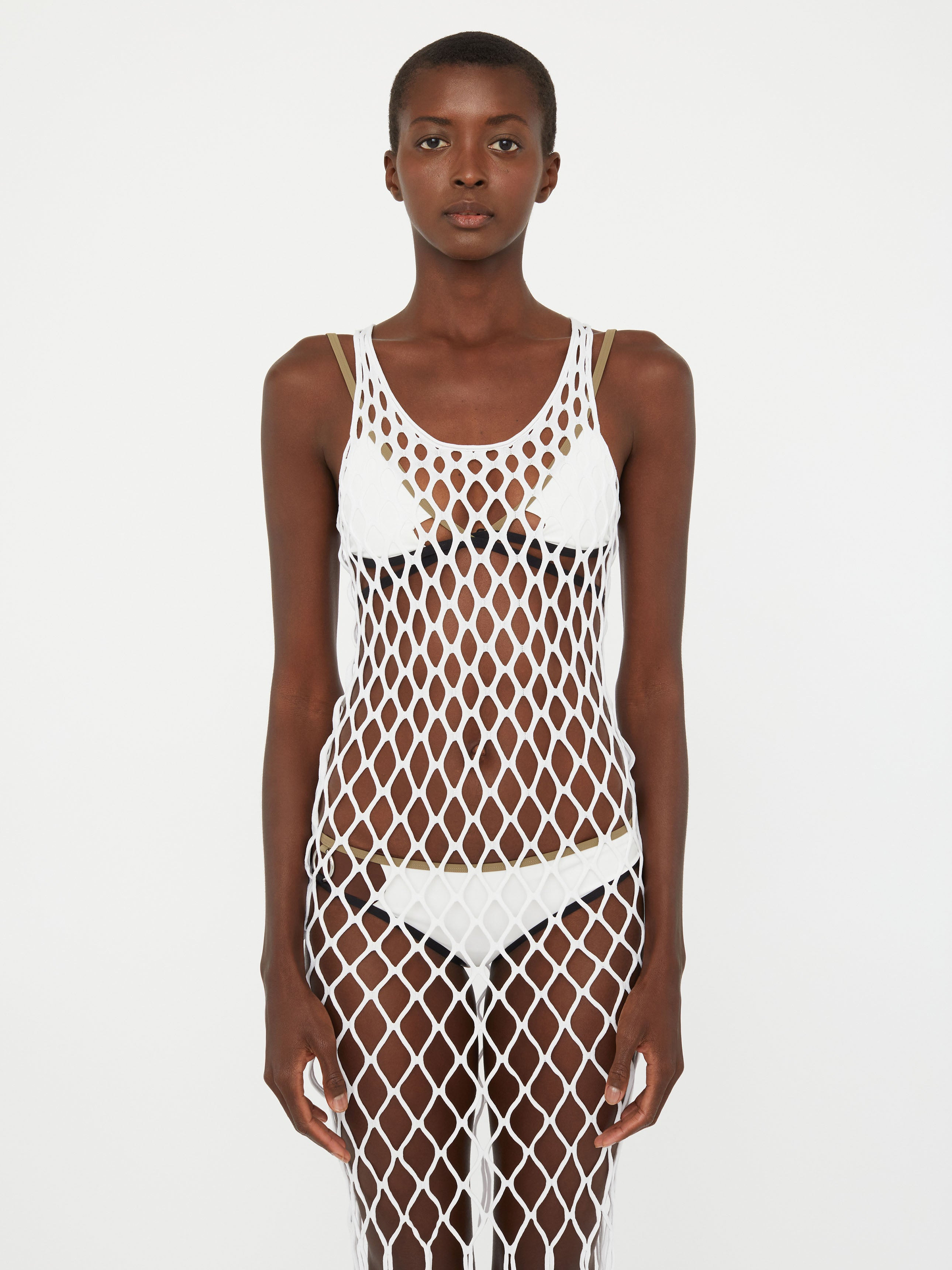Knitted Mesh Tank Dress - 3