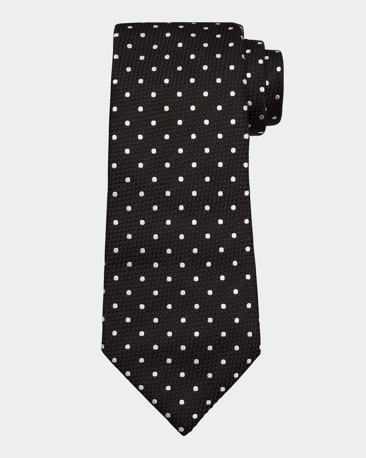 Men's Contrast Dot Silk Tie - 1