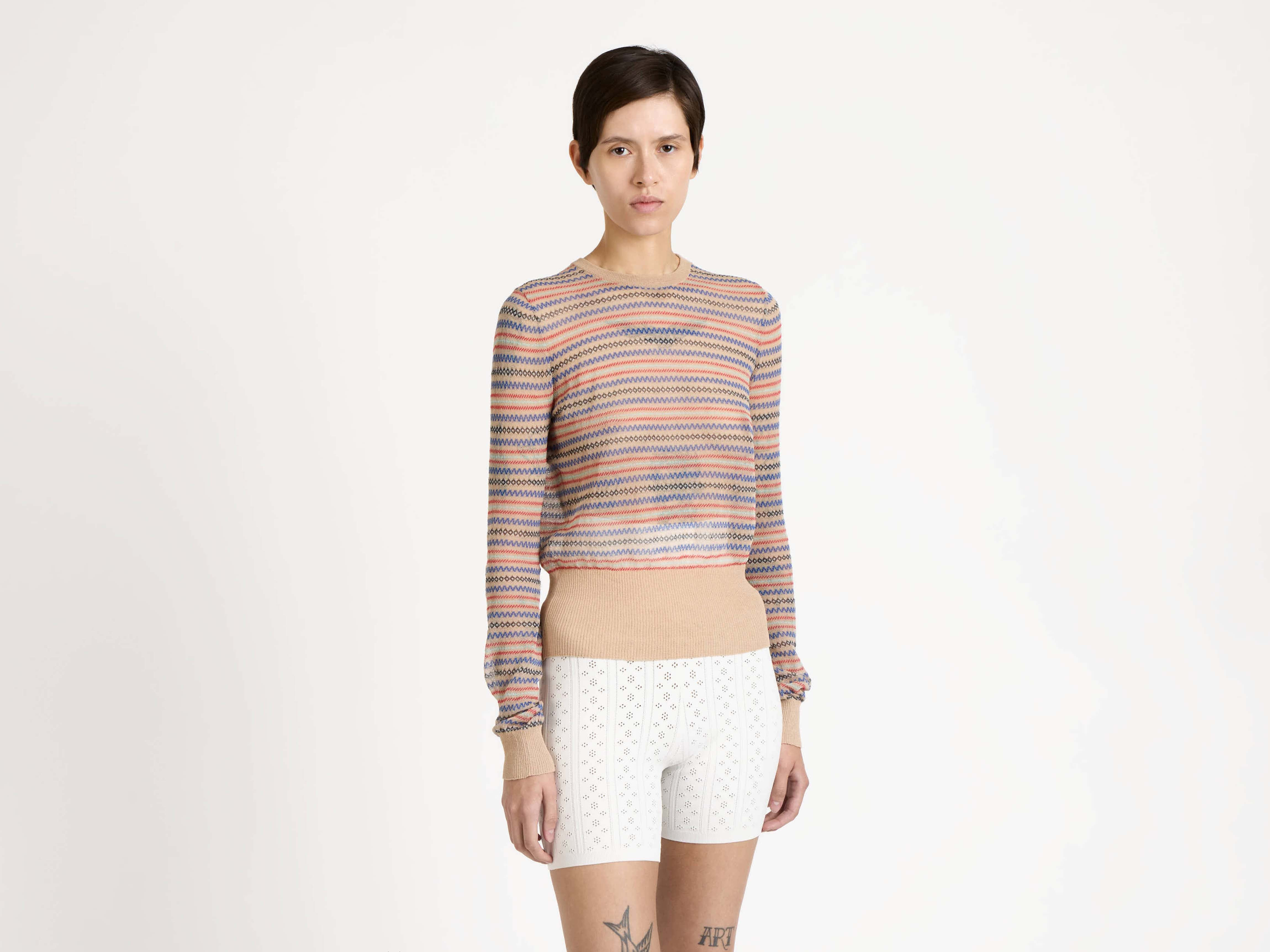 LONG SLEEVE FAIRISLE TOP IN BURGUNDY - 4