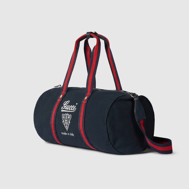 GUCCI Large printed canvas duffle bag outlook