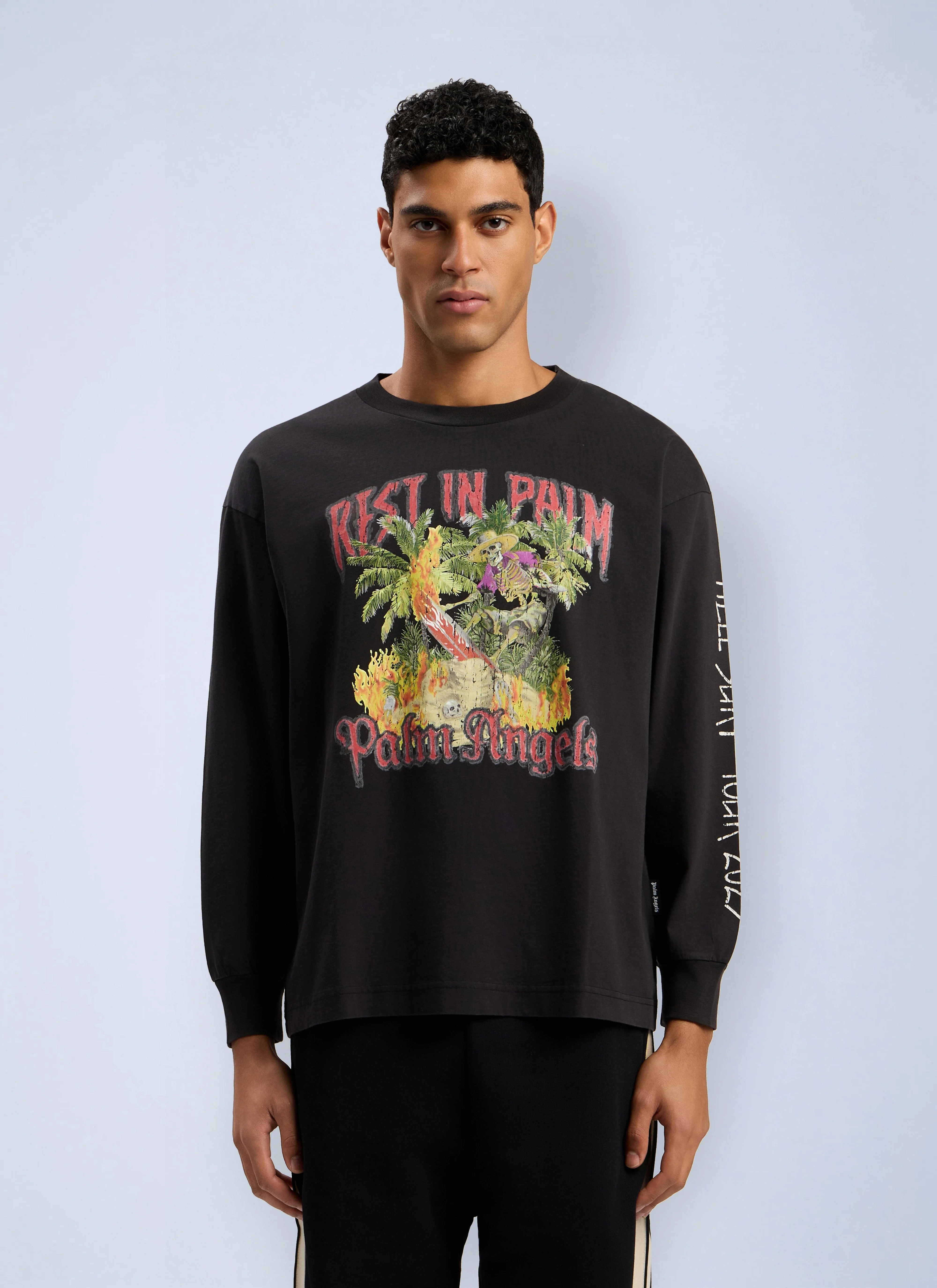 Palm Angels Men Rest In Palm Long Sleeve T-Shirt - 1