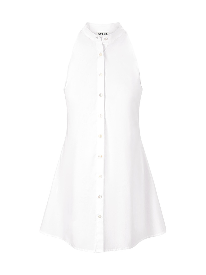 Women's Shirley Cotton Poplin Halter Minidress - White 1