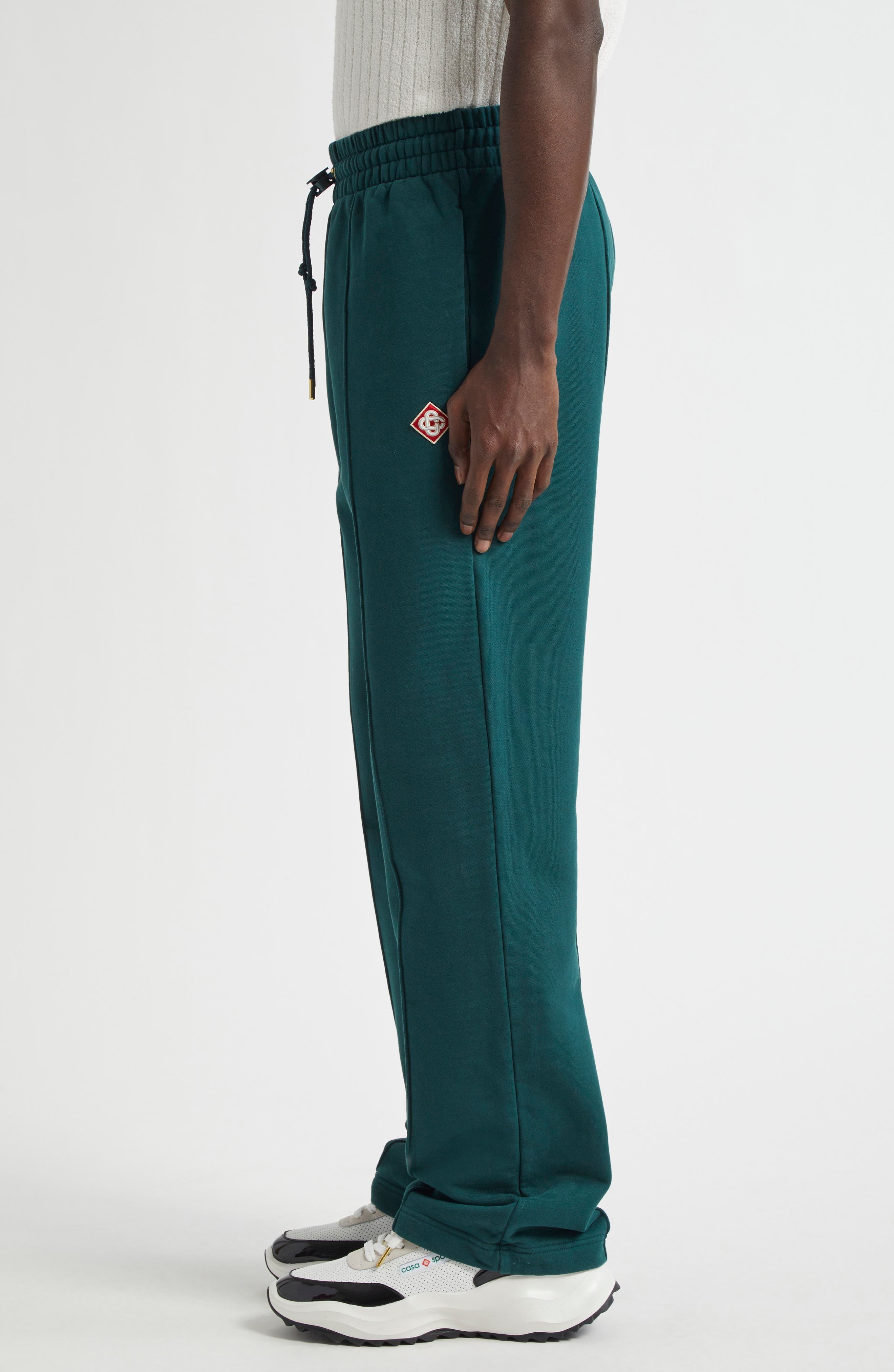 Casablanca Embroidered Diamond Logo Patch Track Pants in Green at Nordstrom - 4