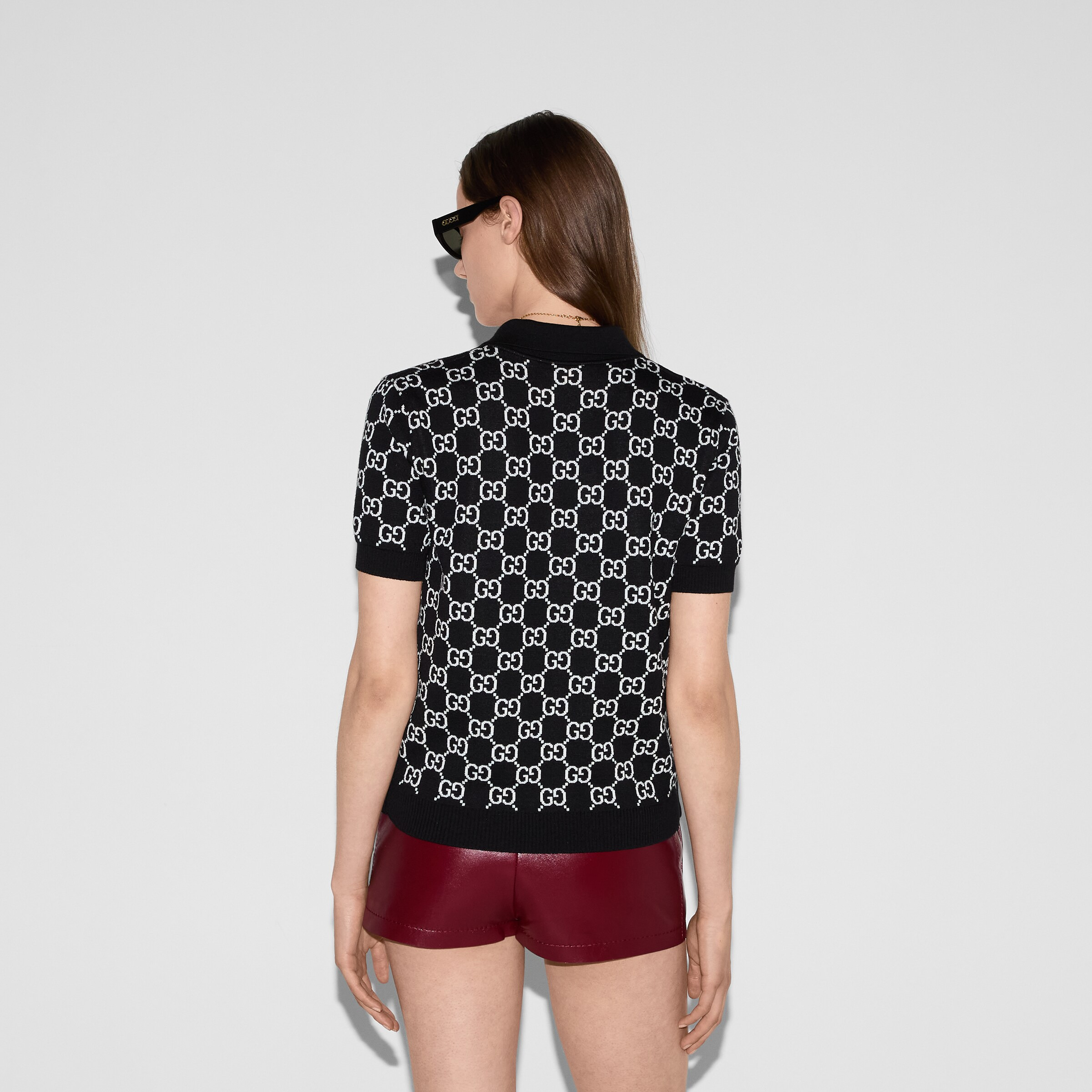 Reversible GG wool jacquard polo shirt - 4