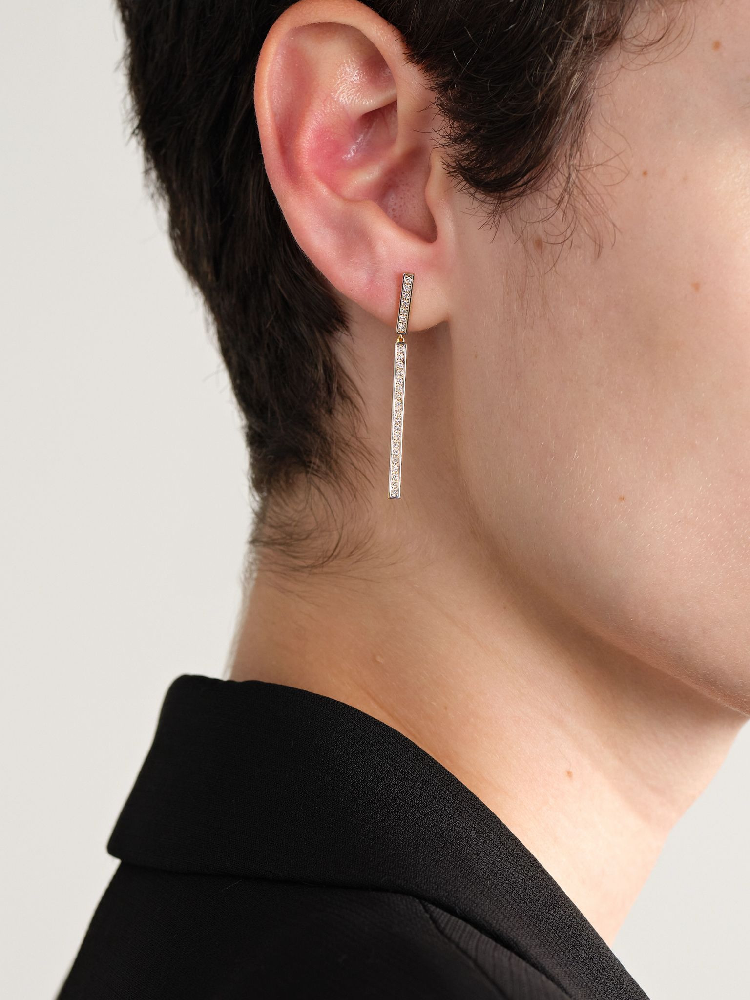 14-karat gold diamond earrings Gold - 2