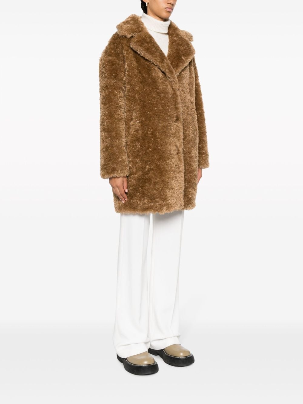 Curly faux-shearling coat - 3
