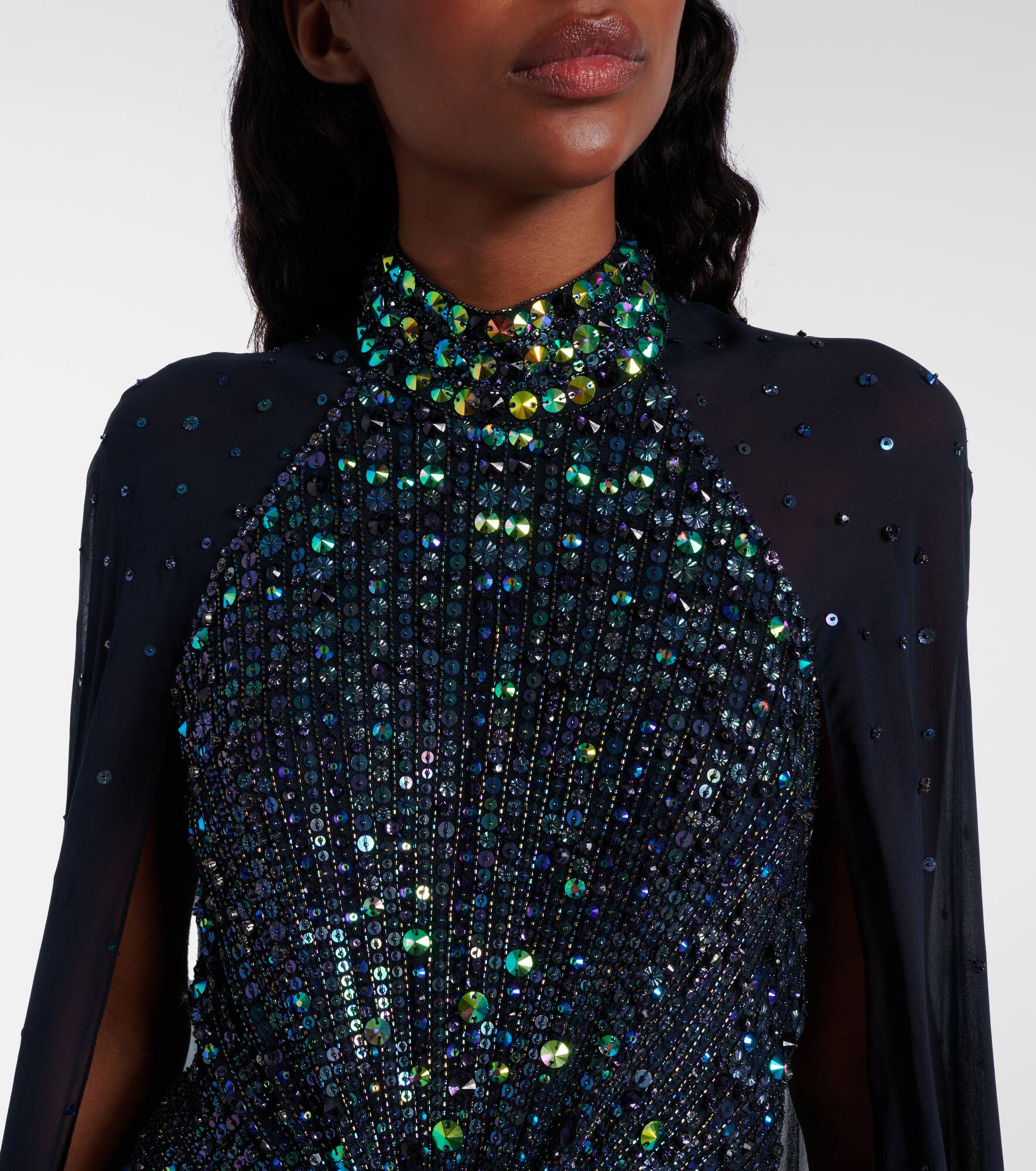 Thea caped sequined gown - 4