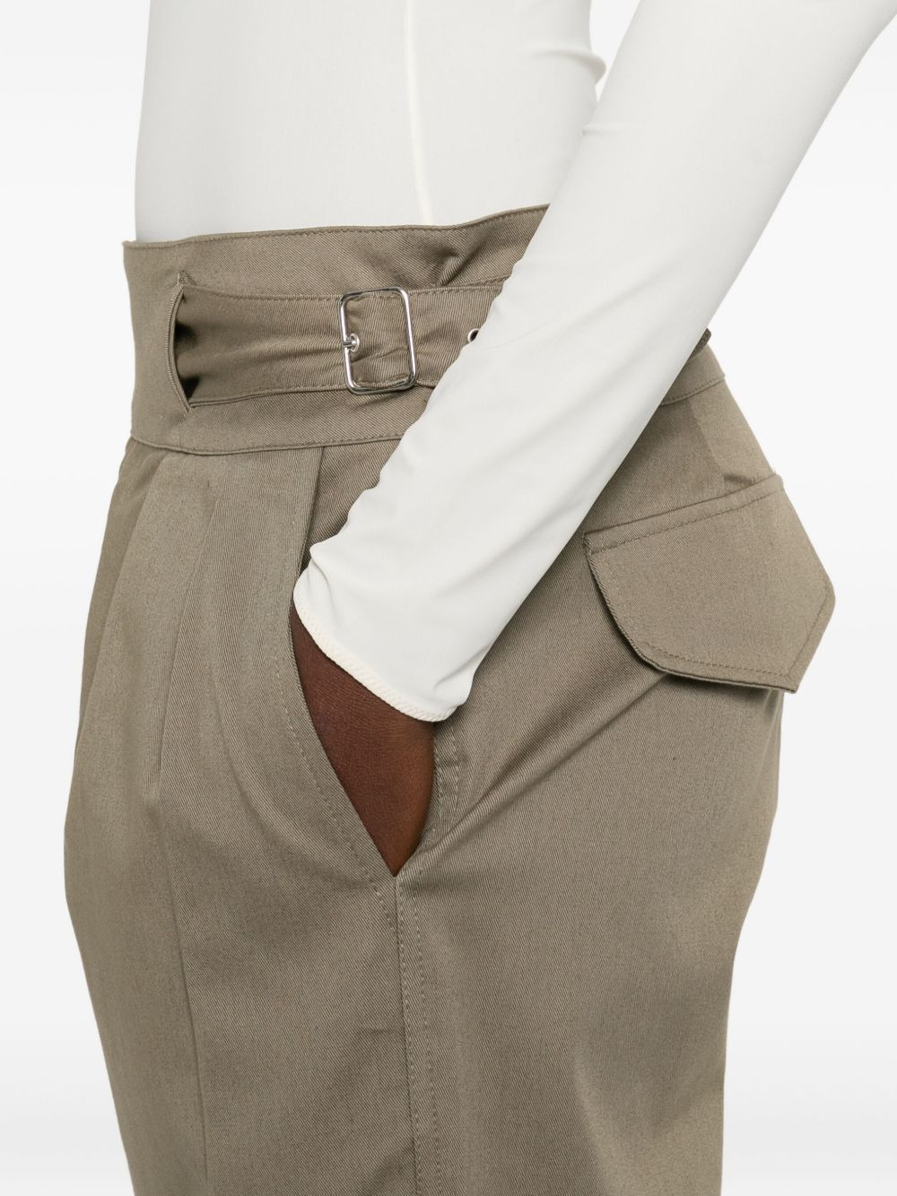 pleated belted trousers - 5