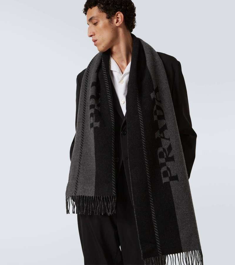 Prada Logo wool jacquard scarf outlook