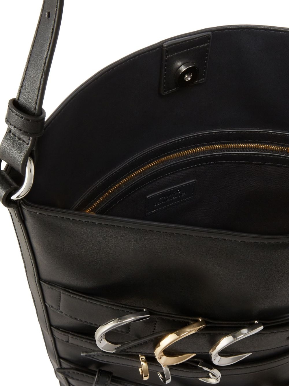 decorative-belt bucket bag - 4