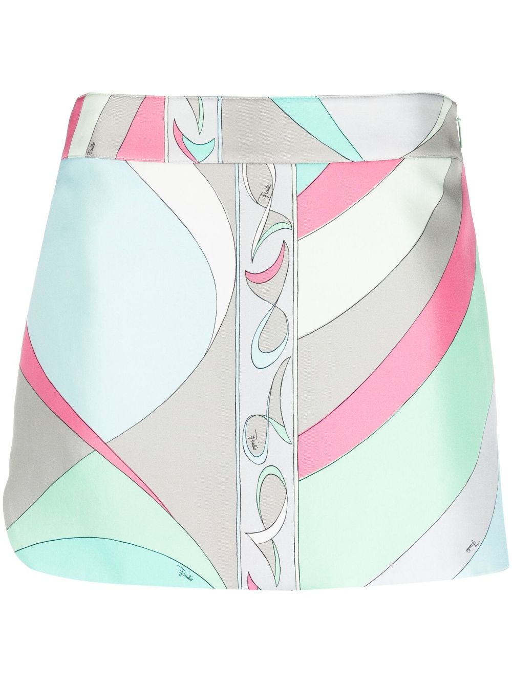 kaleidoscopic-print silk miniskirt - 1