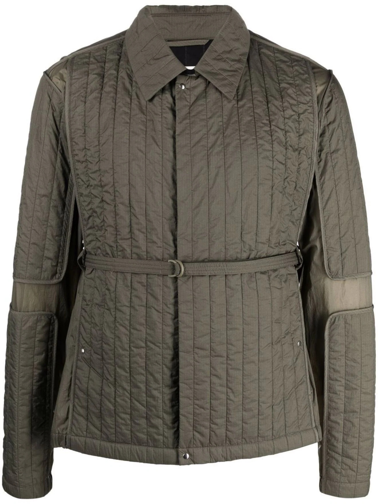 belted quilted padded jacket - 1