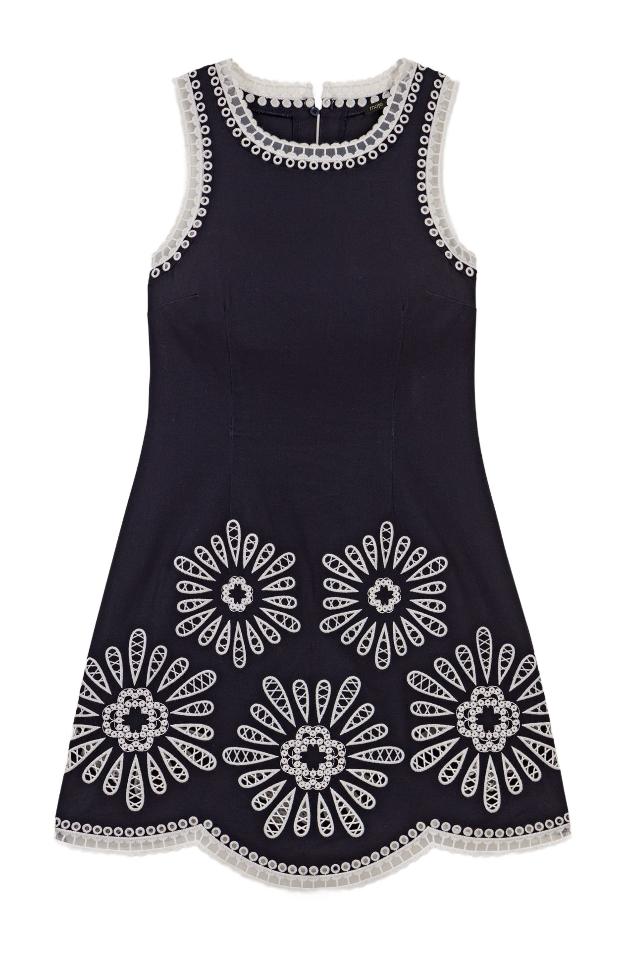 maje Short dress with crochet details in Navy at Nordstrom - 7