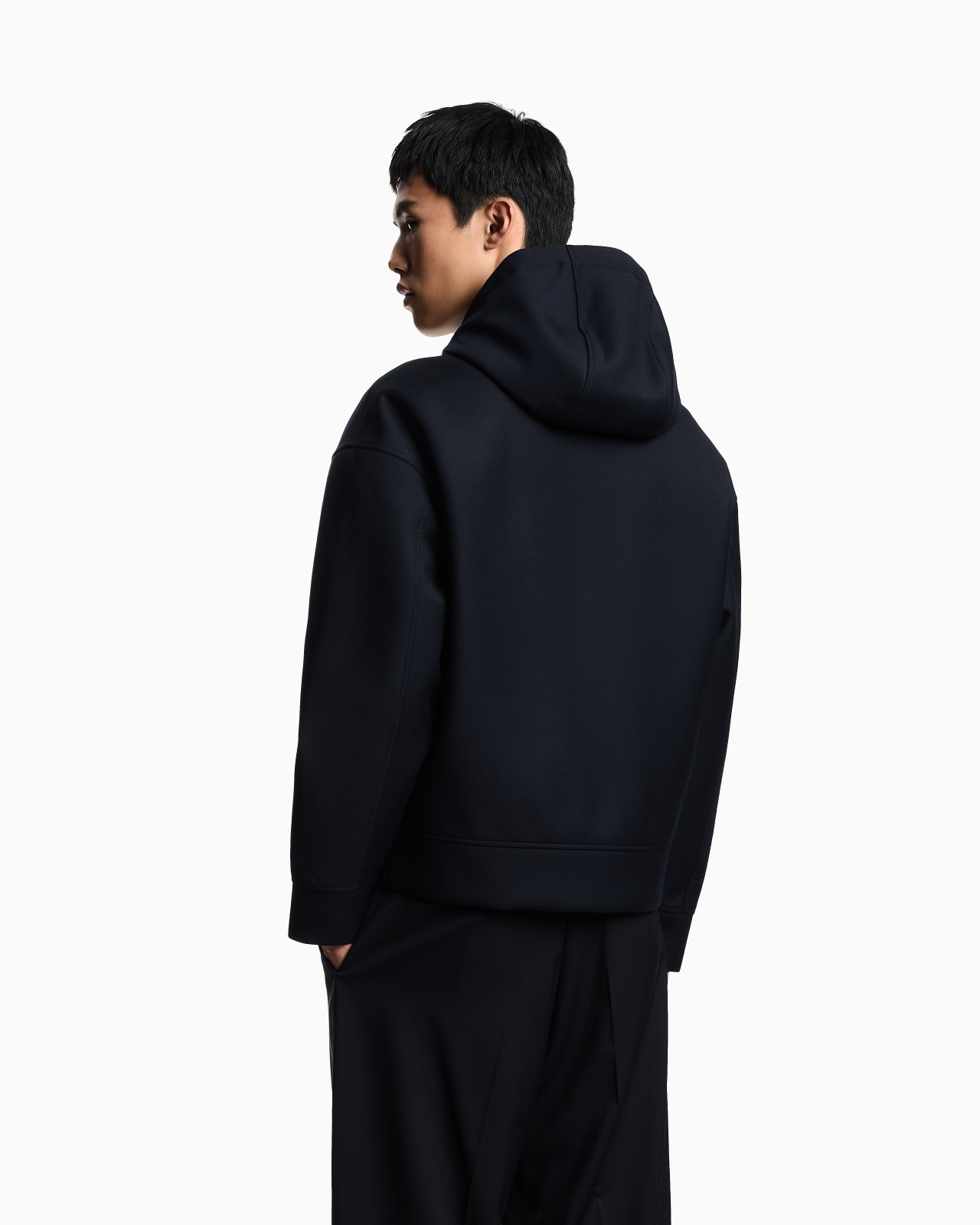 LIGHT WOOL ZIP-UP HOODED SWEATSHIRT - 3