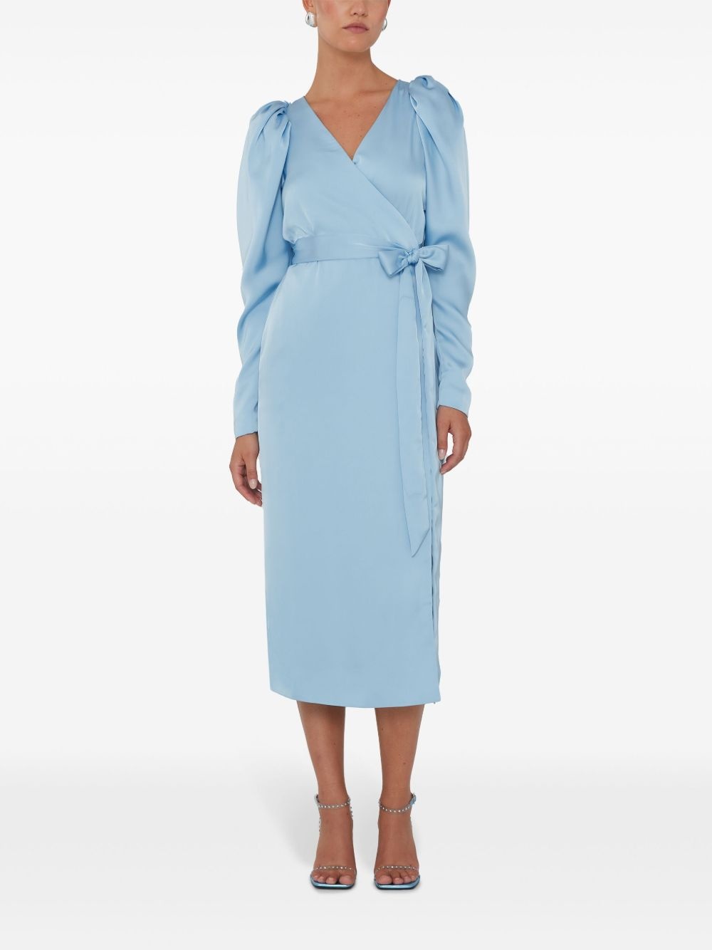 long-sleeve wrap dress - 2
