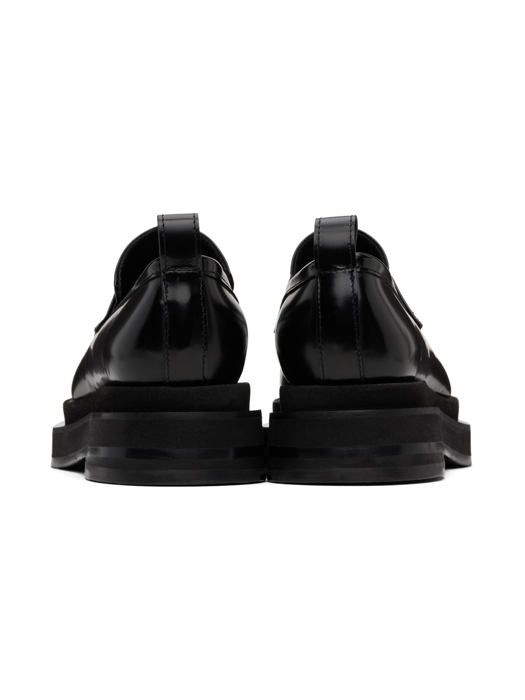 Black Heart Toe Platform Loafers - 2