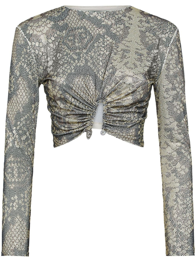 glass crystal embellishment T-shirt 1