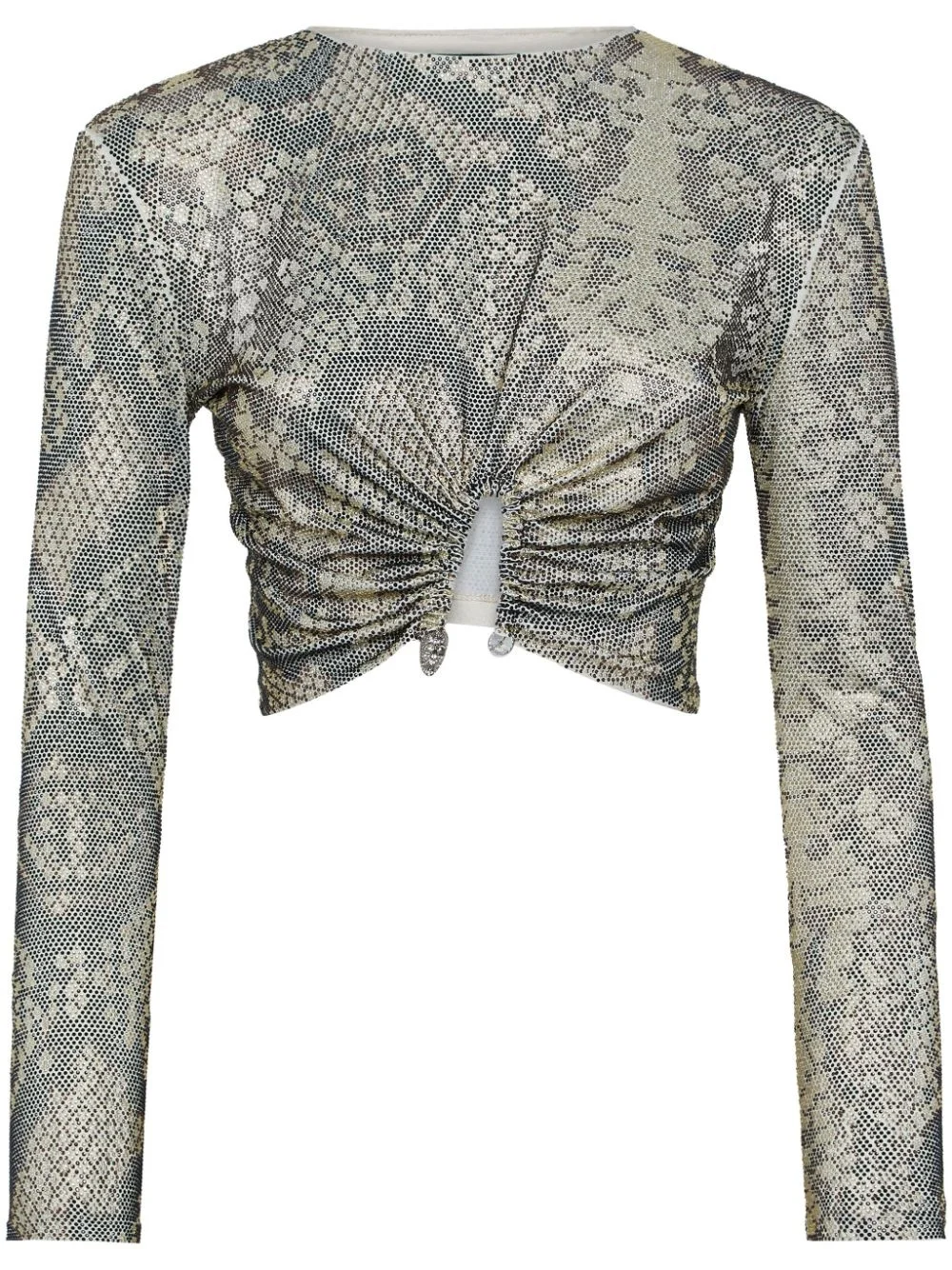 glass crystal embellishment T-shirt - 1