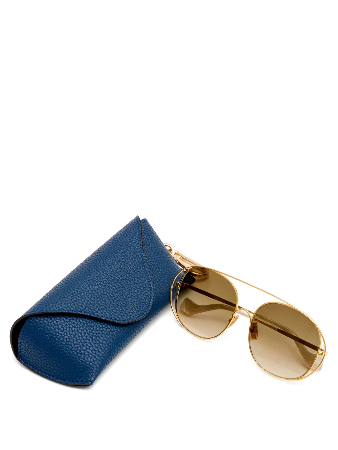 Oversized round metal sunglasses - 4