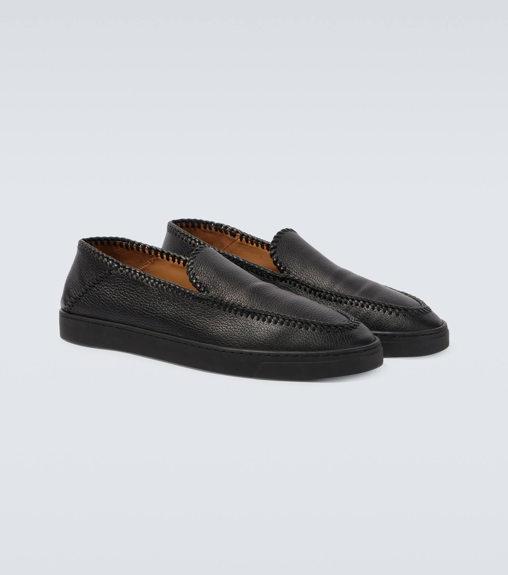 Leather slip-on shoes - 5