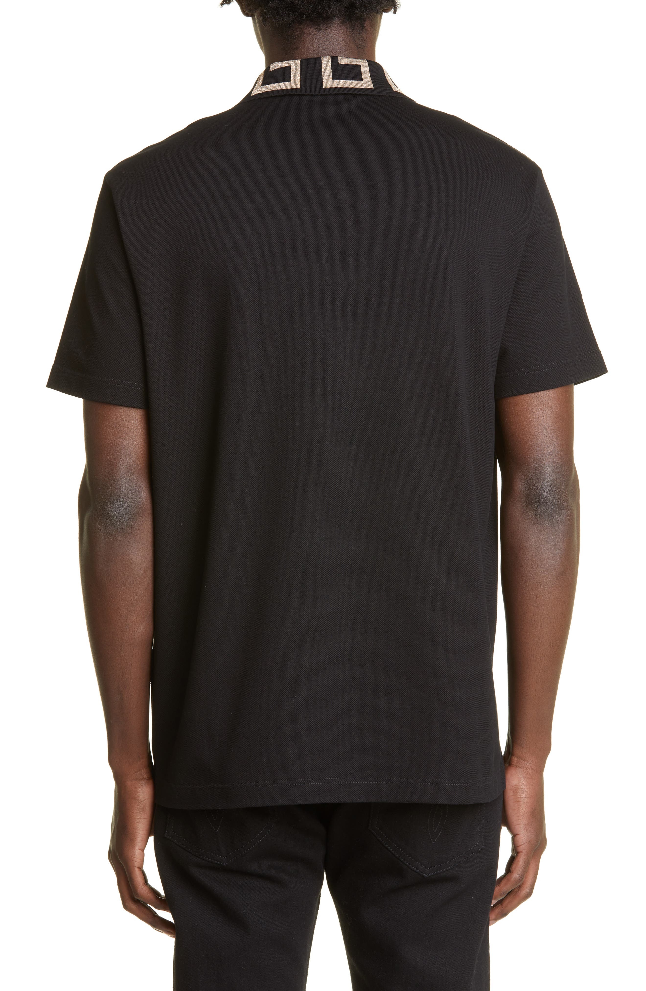Greco Collar Cotton Piqué Polo - 3